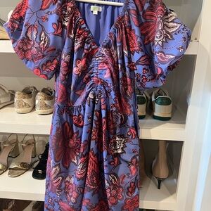 Jade Purple and Red Floral Mini Dress